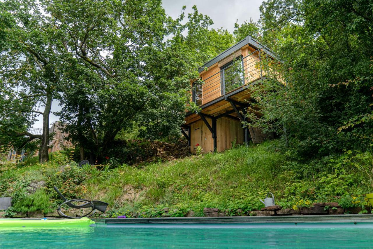Le Moonloft Insolite Tiny-House Dans Les Arbres & 1 Seance De Sauna Pour 2 Avec Vue Panoramique Osenbach Exterior photo